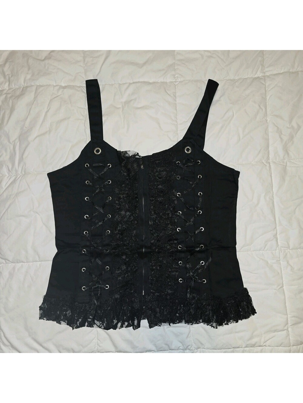 Dead Threads Goth Corset Top Gothic Lolita Dark Feminine Fairy Sz XL Cotton Y2K